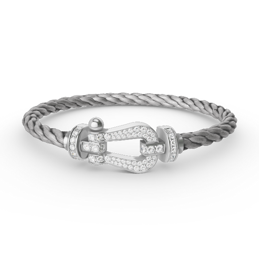 [⭐Aura ]FORCE LARGE HORSESHOE FULL DIAMOND BRACELET SILVER