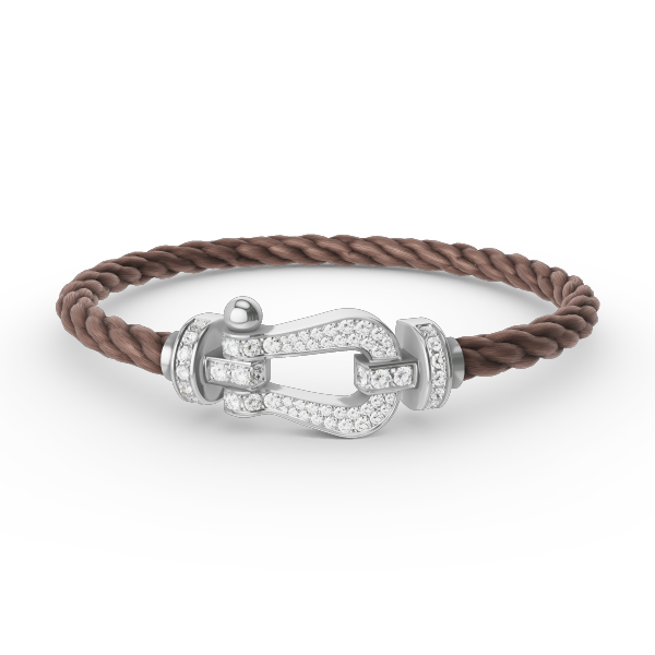 Aura FORCE GROSSES HORSESHOE-ARMBAND MIT VOLLSTÄNDIGER DIAMANTBESETZUNG SILBER