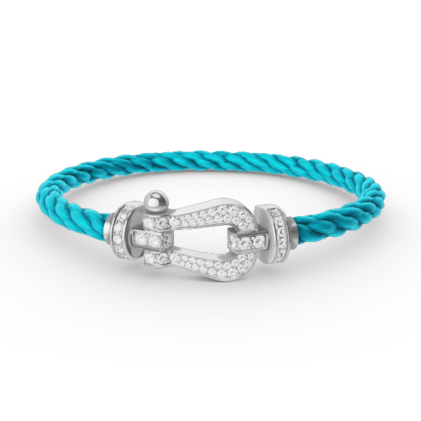 Aura FORCE LARGE HORSESHOE FULL DIAMOND BRACELET SILVER
