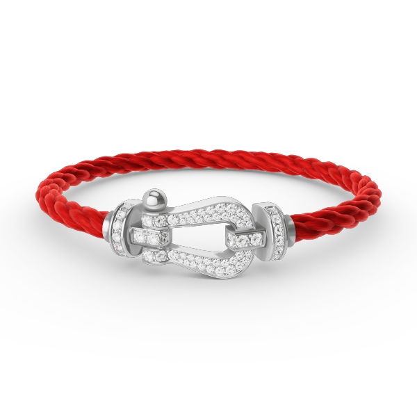 Aura FORCE GROSSES HORSESHOE-ARMBAND MIT VOLLSTÄNDIGER DIAMANTBESETZUNG SILBER