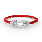 Aura FORCE GROSSES HORSESHOE-ARMBAND MIT VOLLSTÄNDIGER DIAMANTBESETZUNG SILBER