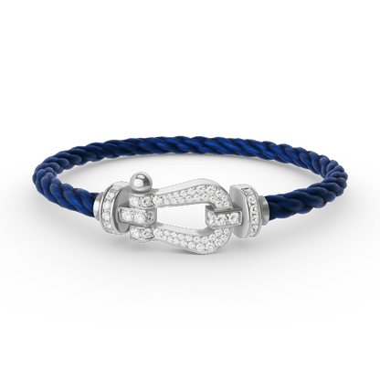 Aura FORCE GROSSES HORSESHOE-ARMBAND MIT VOLLSTÄNDIGER DIAMANTBESETZUNG SILBER