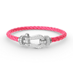Aura FORCE GROSSES HORSESHOE-ARMBAND MIT VOLLSTÄNDIGER DIAMANTBESETZUNG SILBER