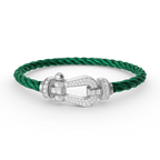 Aura FORCE GROSSES HORSESHOE-ARMBAND MIT VOLLSTÄNDIGER DIAMANTBESETZUNG SILBER