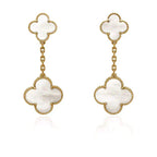 Aura CLOVER 2 MOTIF WHITE MOP EARRINGS