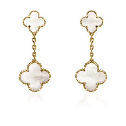 Aura CLOVER 2 MOTIF WHITE MOP OHRRINGE