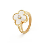 Aura CLOVER PINK MOP RING GOLD DIAMOND