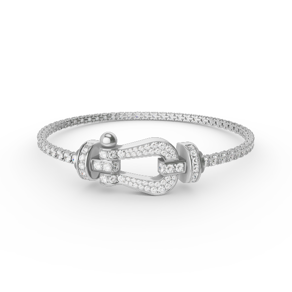 Aura FORCE großes Hufeisen-Tennisarmband mit vollem Diamantenbesatz